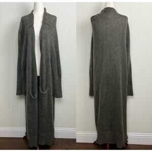 Free People Santa Cruz Long Alpaca Blend Cardigan Olive Green XS